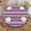 Round Fitted Hamsa Lucky Charm Evil Eye Table Cloth Oilproof Tablecloth 60 Inches Table Cover for Kitchen Dinning