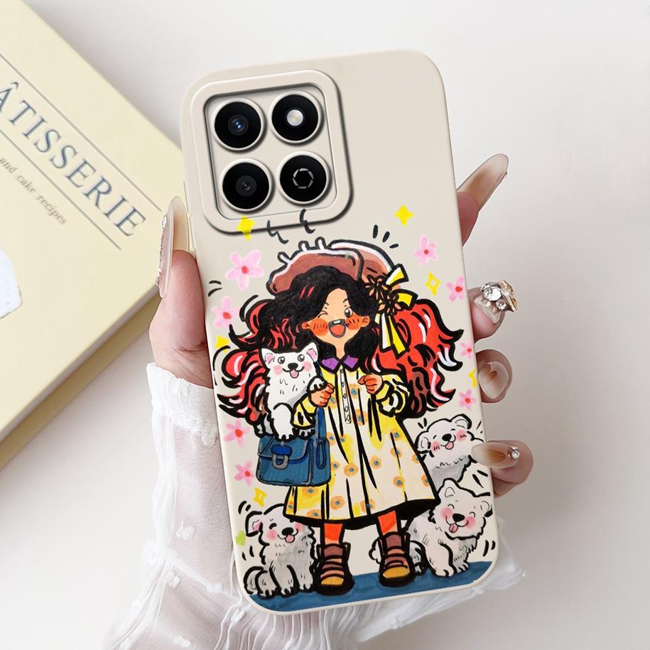 Shockproof Case For Honor X7c Cover HonorX7c 4G Funda Fashion Bowknot Marble Soft Liquid Silicone Cases For Honor 200 Smart Etui