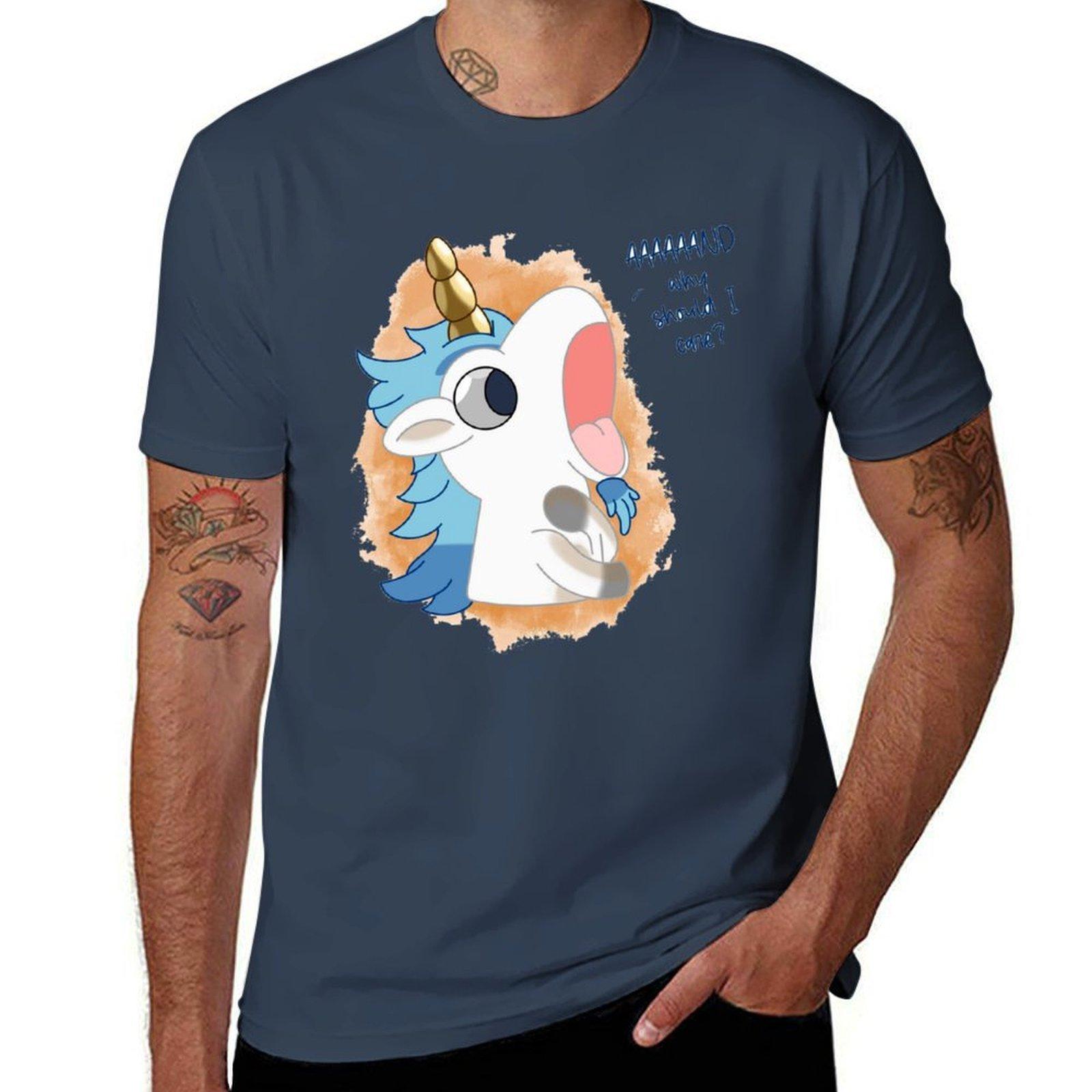 Unicorse And Why Should I Care Tshirt Plus Size Summer Short Sleeve Tshirt S