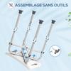 Shower stool shower chair - padded and adjustable seat, non-slip suction feet, grey aluminum