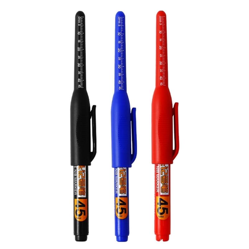 Marker cu vârf lung 45mm Marker cu vârf lung Rezistent la apă Acoperire profundă Marker pentru marcare tâmplărie Pentru lemn Sticlă Metal Plastic