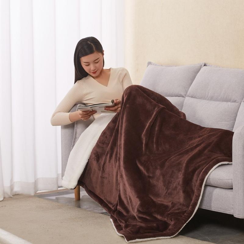 Body Warm Electric Flannel Mattress Electric Blanket Intelligent Switch Thicken Security Heating Pad Thermostat Blankets 150x125cm Keep Warm Shawl