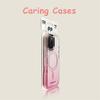 For iPhone 17 Pro Max Case MagSafe Acrylic Pink Gradient, Metal Bezel Compatible with iPhone 16 15 14 13