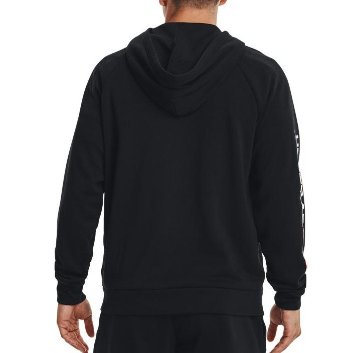 Under Armour Rival Sweatshirts Men's Black Hooded Moderate Cardigan Unisex 1370344-001