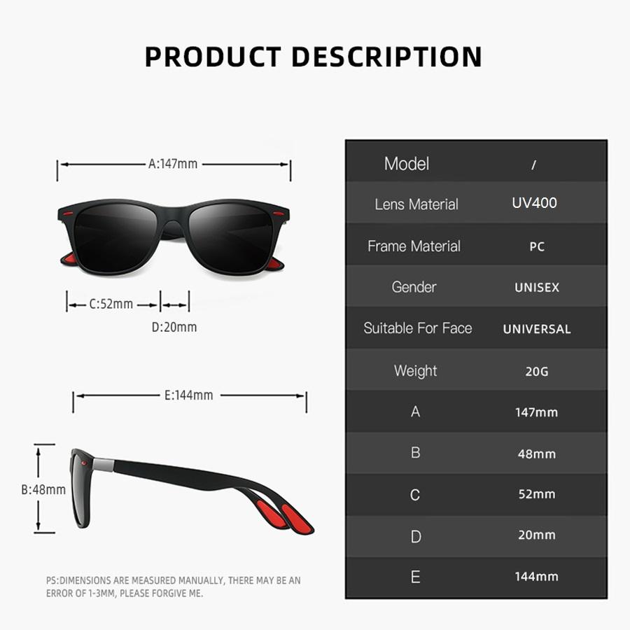 3 Pieces Fashion Unisex Vintage Square Sunglasses For Men Women Driving Fishing Luxury Brand Designer Sun Glasses UV400 Eyewear