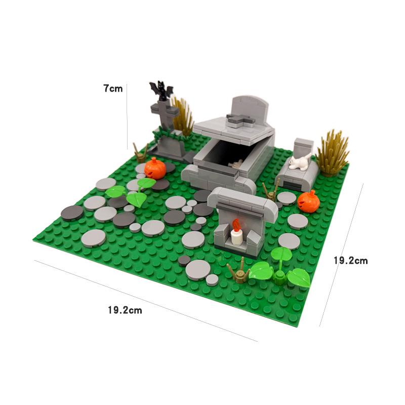 Halloween Cemetery Haunted House Building Blocks Set