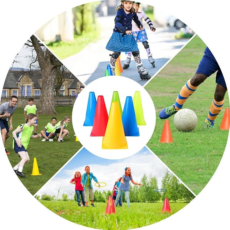 1 Set Wurfkegel Ringe Party Spiel Kinder Spielzeug Outdoor Fußball Agilitätstraining Karneval Familienspiele Hof Kombi Set Werkzeuge