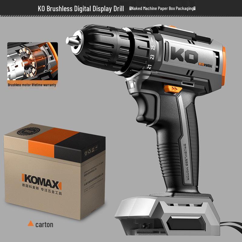 Cordless Brushless Impact Drill: Multifunctional Electric Screwdriver & Pistol Hand Drill for Household Use.