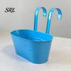 Gancio Staccabile Contenitori a Fiore Fioriera Metallica da Appendere, Vaso con Fori di Drenaggio, Ganci, Vasi per Verde Verticale per Ringhiera Balcone Pianta per Recinzione Giardino