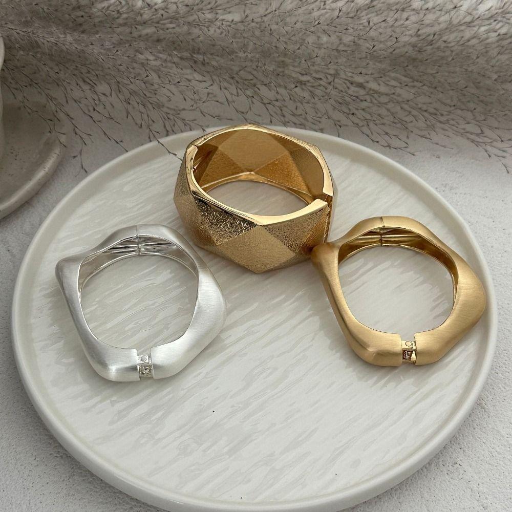 Irregular Simple Geometry Bracelet Smooth Women Bangle Punk Exaggerated Bracelet  Gifts