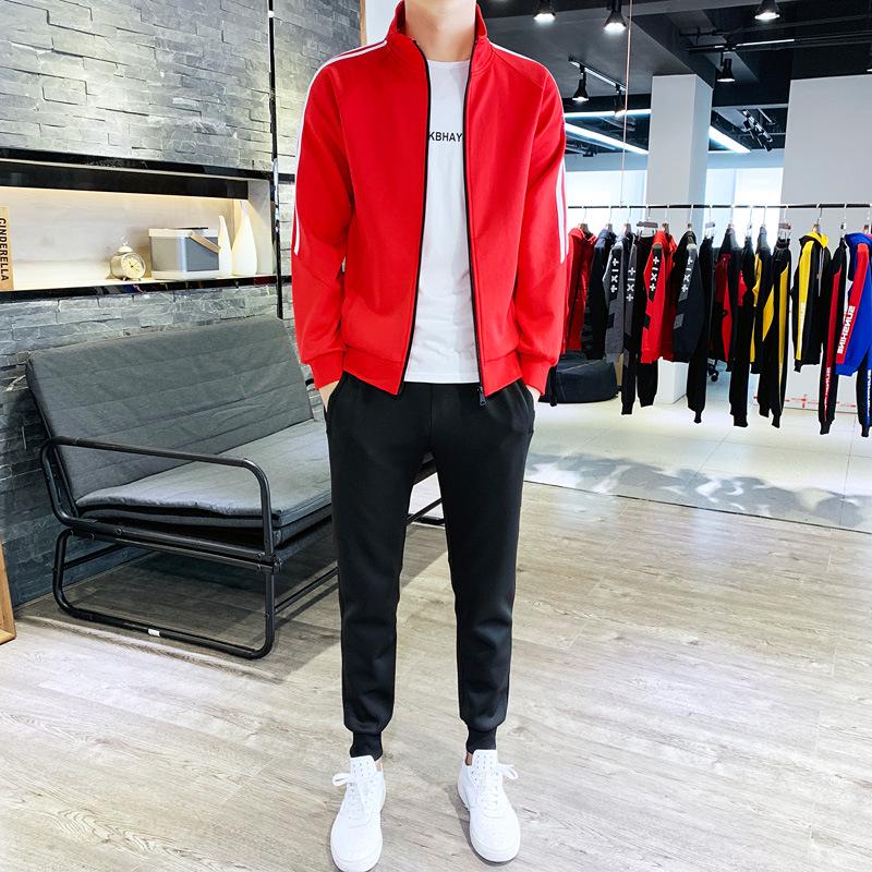 Korean Style Trendy Two-Piece Sportswear: Men's and Women's Casual Sweatshirt and Leggings
