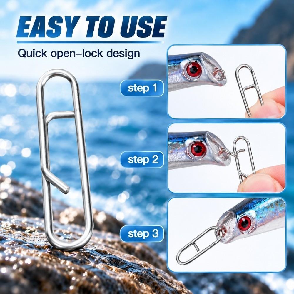 100PCS High Strength Fishing Change Snaps Lightweight Fishing Lure Connectors Kayak Drifting