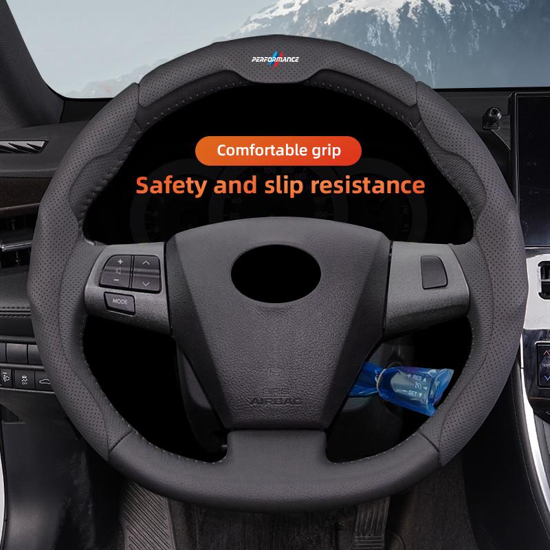 BBJM7 BMW Car Steering Wheel Cover Leather Anti Slip Car Accessories For Performance F30 F40 F10 E90 F20 E46 E60 E70 E39 E36 E87 X7 X3
