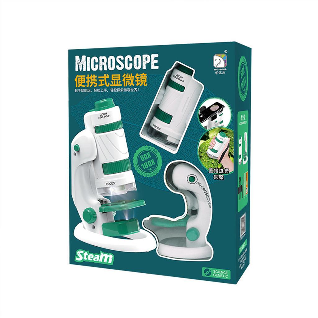 Microscope Kit for Kids 6 and Above?60 To 180X LED Light Microscope Educational Science Experiments