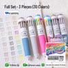 Blue Fruit Multi-Color Gel Pen Set - 30 High-Quality Stackable Press-Type Ballpoint Pens for Journaling