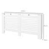 Radiator Cover, Modern MDF White Painted Cabinet with Horizontal Slats for Living Room, Bedroom, 152L x 19W x 81H cm