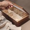 Jewelry Storage Box Multi-Grid with Dustproof Glass Cover And Metal Lock Jewelry Organizer for Rings Earrings Bracelets Necklaces