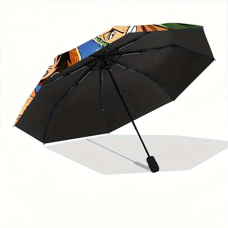 One Piece Crew Automatischer, windfester Faltregenschirm, kompakter Reiseregenschirm für alle Anlässe, tragbarer Cartoon-Regenschirm a0823055