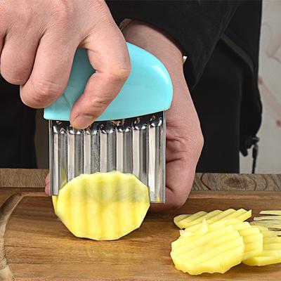 1 pz Acciaio Inossidabile Taglia Patate Cucina Affettatrice Verdure Strumento da Taglio Coltello Ondulato Taglia Patatine Fritte Articoli per la Cucina