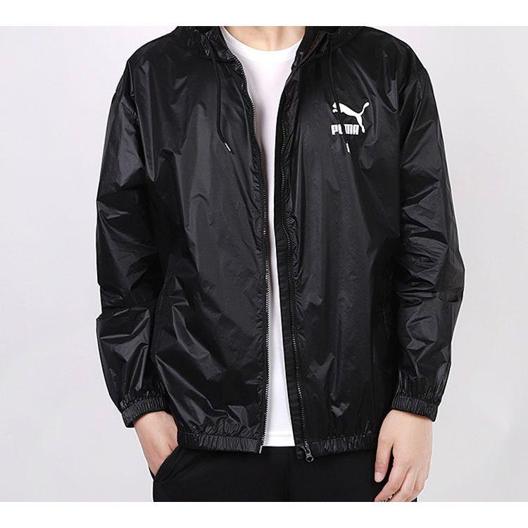 Puma Woven Windbreaker With Hood Men Jacket Black 599904-01