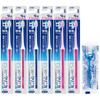 Clinica Advantage Toothbrush 4 Rows Ultra Compact Regular 6 Pieces (Color Cannot Be Selected) + Floss Included Bulk Purchase Thin Head