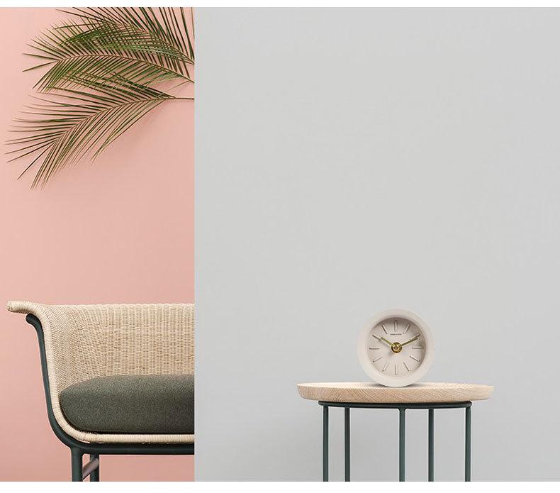 Industrial Style Concrete Desktop Clock with Brass Hand