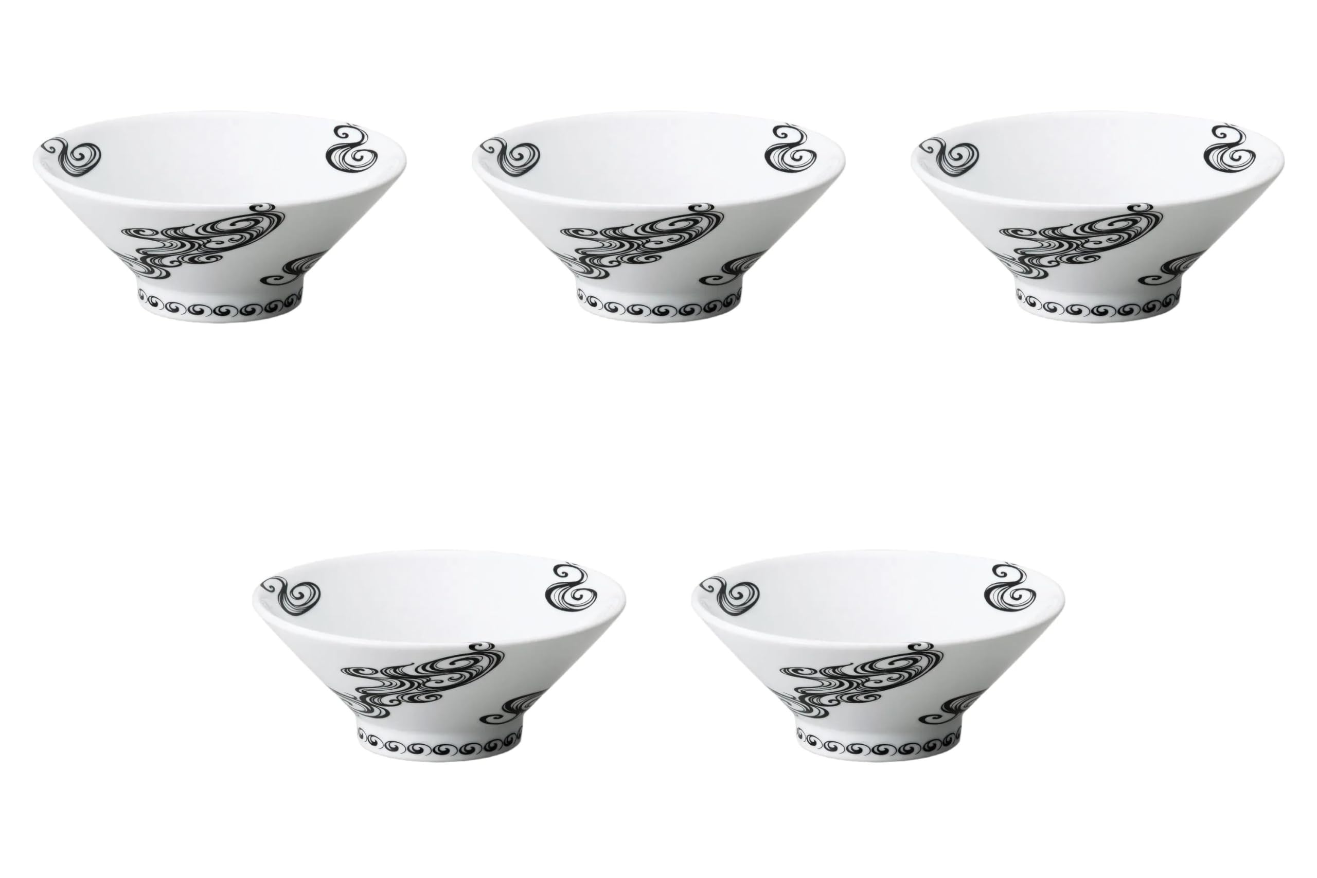 

Set of 5 Ryumon Kiritate Takabase Bowls x cm Ramen Bowls Setomonohonpo 7.0 (Inglaze) [21.3 8.8 (1200cc)]
