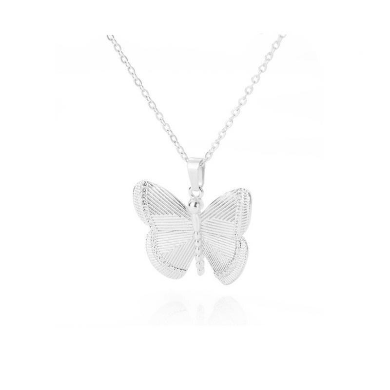 Stylish Fashionable Graceful Female Versatile Butterfly Pendant Necklace Stainless Steel Pendant Casual Gathering Gathering Pendant Necklace