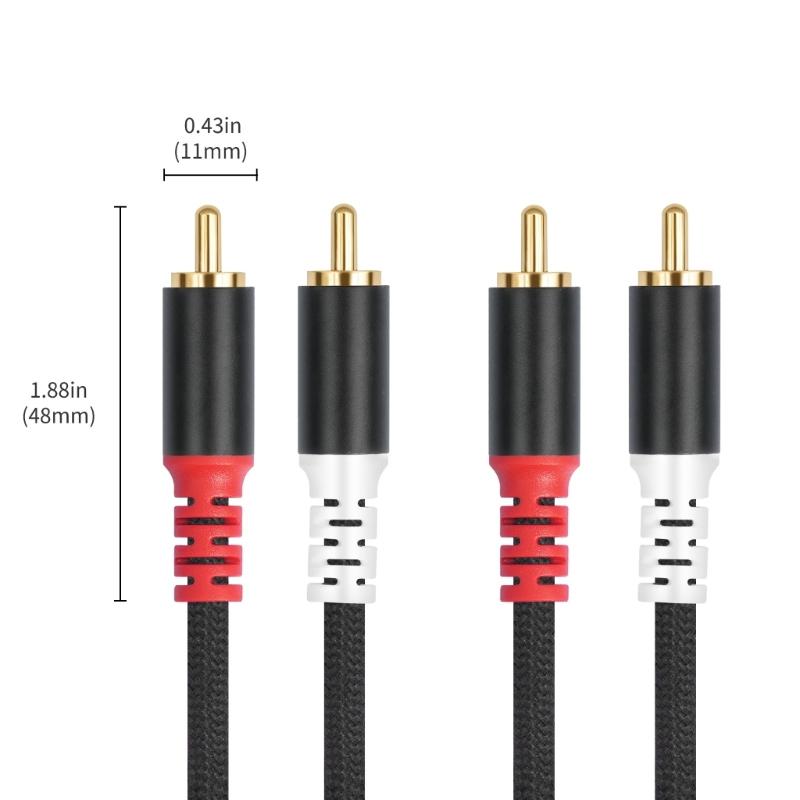 2RCA Male To 2RCA Male Sound Speaker Adapter Splitter Cable Gold Plated Metal Shell Flexible Stereo Sound Transmissio
