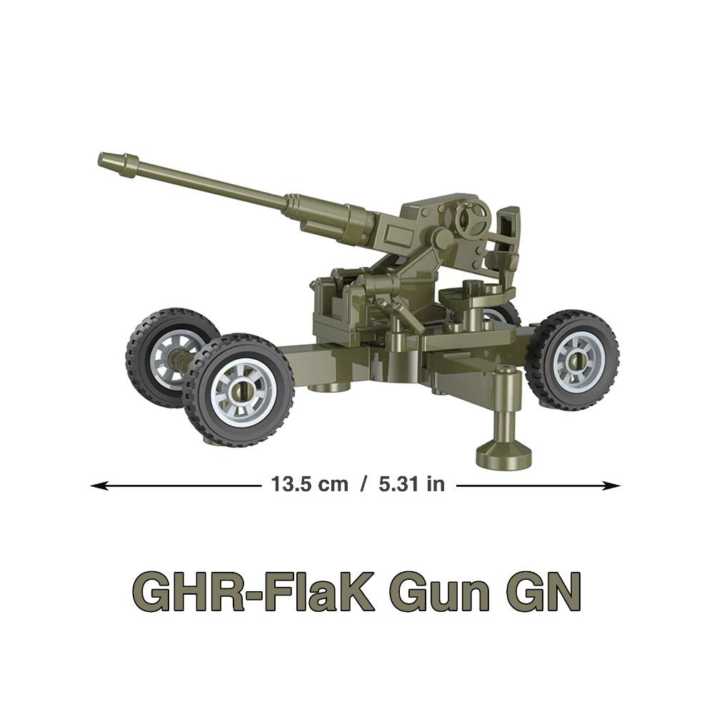 WW2 88mm Flak Gun Cannon Rocket Artillery Military Army War Weapons Soldier MOC Playmobil Model Building Block Children Kid Toy