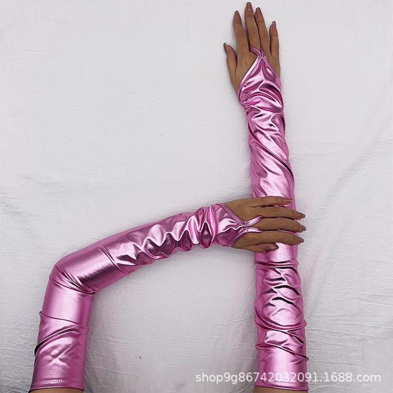 Lacklederbeschichtete Hakenfingerhandschuhe Sexy Damen Flirtende Dessous Erwachsene Paare Weihnachtshandschuhe