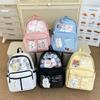 Backpack Simple Student With Transparent Compartments And Pendant Badges