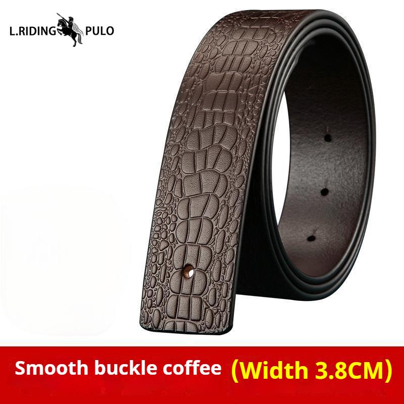 

Мужской кожаный ремень без пряжки, гладкая пряжка, перфорированный ремень без пряжки, кожаный ремень без пряжки, мужской ремень из натуральной коровьей кожи без пряжки 125cm