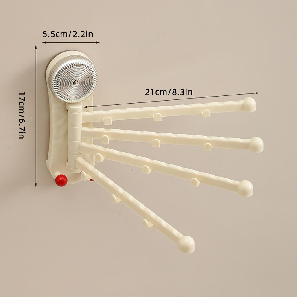 Suction Cup Towel Storage Rack Rotatable Multilayer Towel Holder Wall Mounted Kitchen Bathroom Towel Drying Organizer Shelf