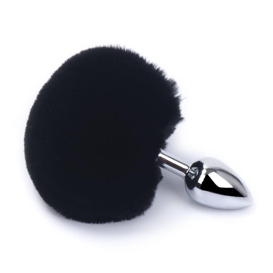 Anal Plug Rabbit Tail Role Play Stainless Steel Prostate Smooth Touch Metal Bunny Tail Sex Toys for Women Men Gay