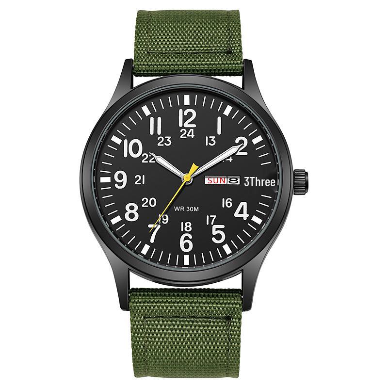 TPW 2024 Men's Luminous Nylon Quartz Watch with Date and Week Display