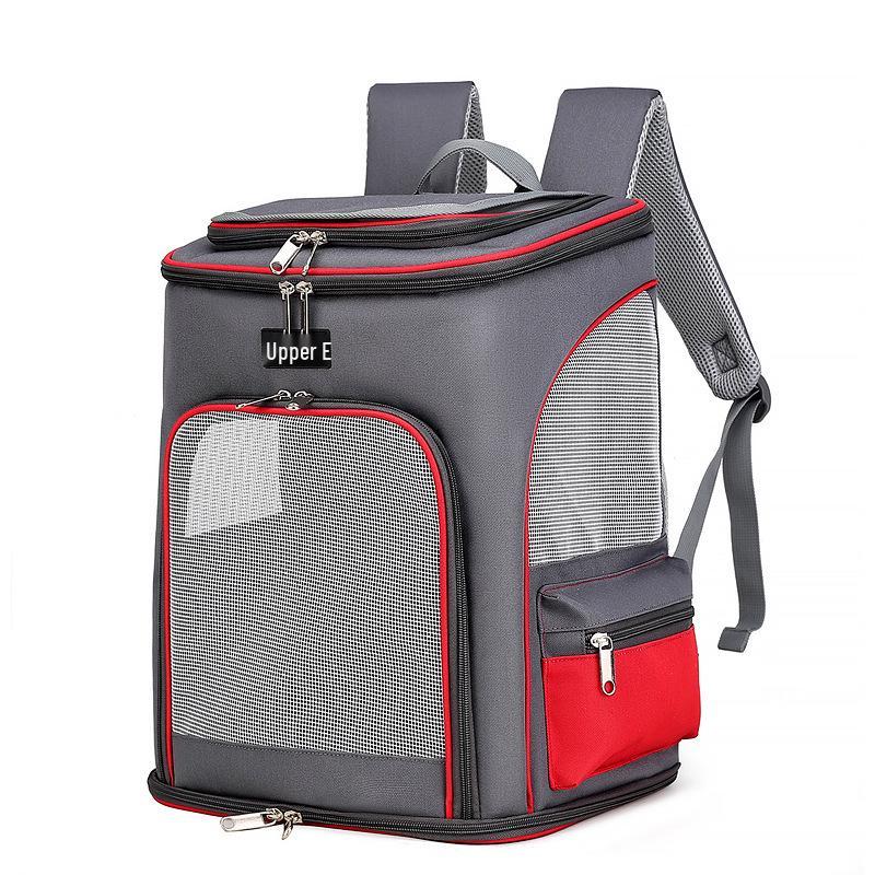 Breathable Double Shoulder Pet Backpack - Large Capacity Oxford Cloth Bag for Cats and Dogs