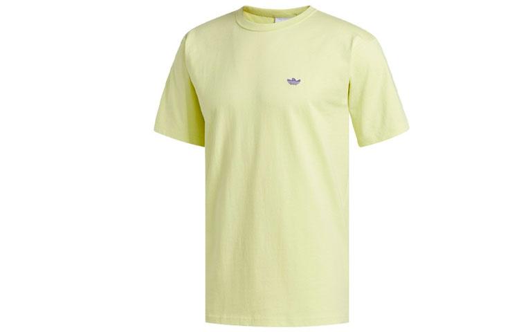 Adidas Originals Shmoo Logo T Shirts Men s Green Crew Neck Moderate Straight Fit FM1435 S