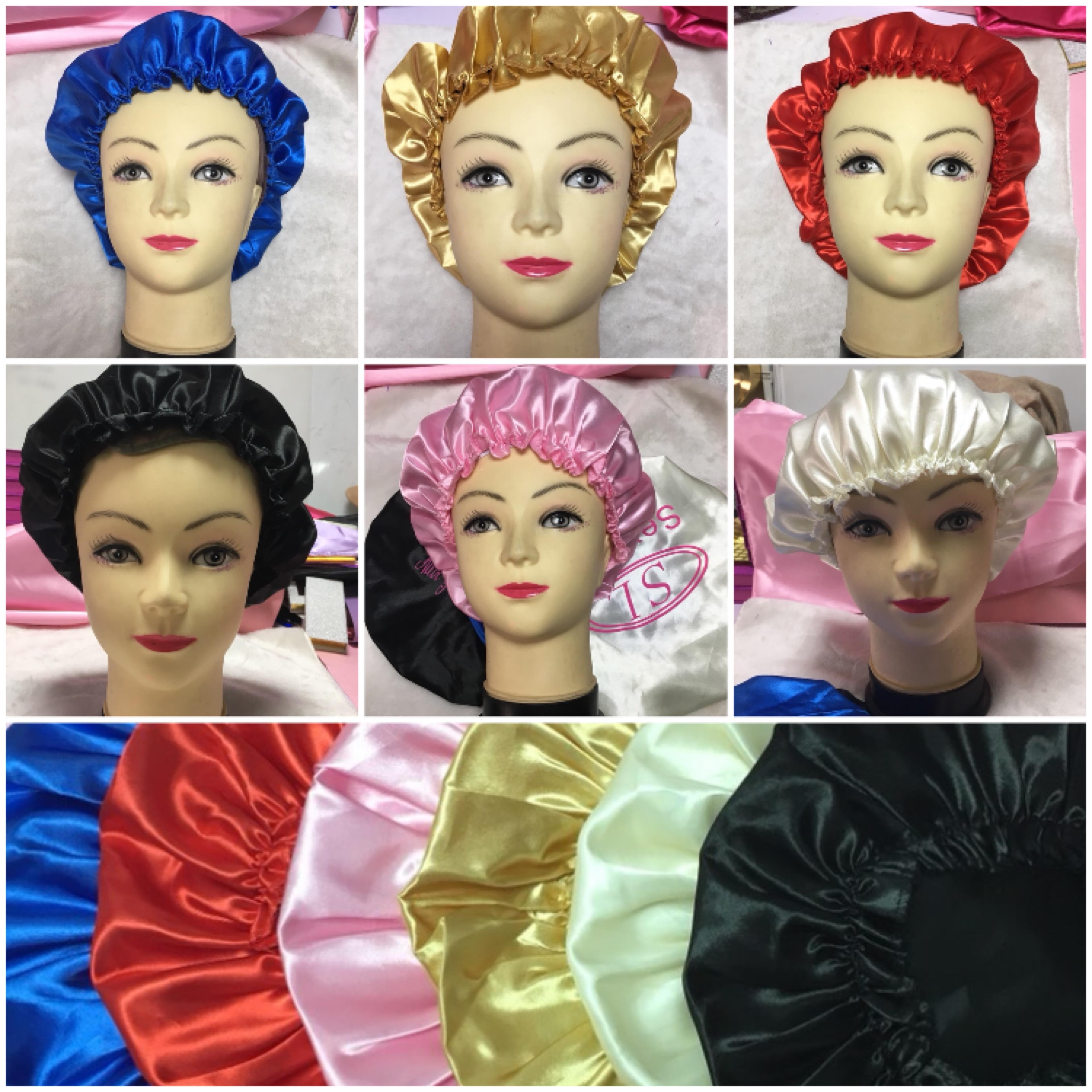Wholesale Double Reversible Silk Satin Hair Bonnet Private Label Custom logo Sleep Cap