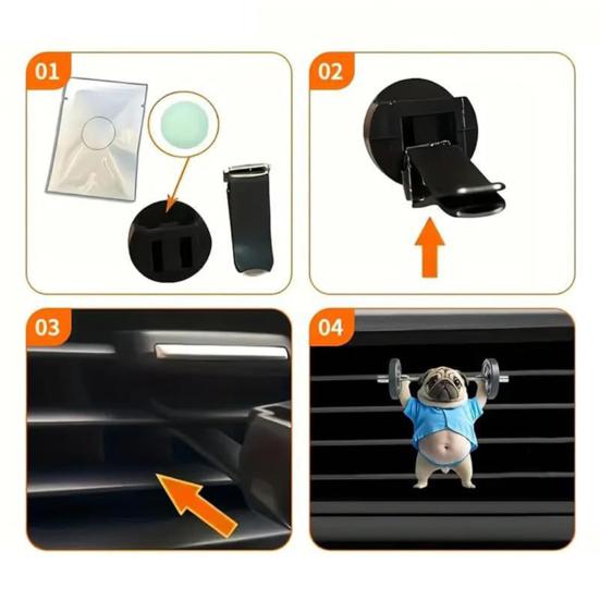Puppy Car Air Freshener Acrylic Vent Clip Cute Dashboard Decor with Replaceable Scent Pads Lightweight Dog Lovers Gift Car Accessories