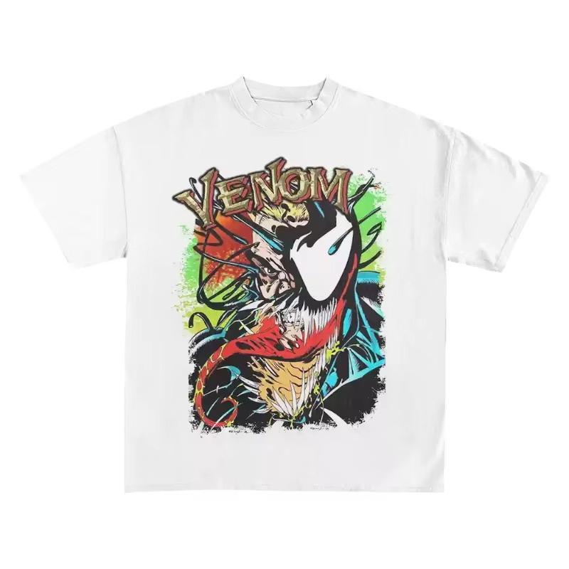 2026 new Venom Symbiote Oversized Cotton TShirt Retro Punk Harajuku Streetwear Casual Fashion Short Sleeve Tee for Men
