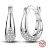 Sparkling Women Hoop Earrings 925 copper Heart Shape Star Moon Round Blue Zircon Fit Origina Drop Earrings Zircon Holiday gifts