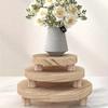 1pc/Set Wooden Round Tray Multifunctional Wooden Candle Base Kitchen Fruit Tray Base Bathroom Storage Tray