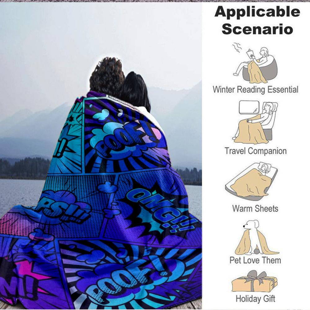 1 Stück Comicbuch, Pop-Art-Druckdecke, Weiche Überwurfdecke - Warm & Gemütlich für Sofa, Bett, Büro und Reisen yy250912226