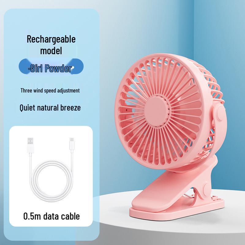 Ultra-Quiet USB Rechargeable 4-inch Clip Fan - Long Battery Life, Perfect for Desktop & Summer Use