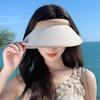 Women's summer visor hat with wide brim, UV protection, suitable for outdoor beach and seaside trips