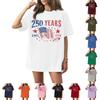 Haut T-shirt à manches courtes imprimé à col rond pour femme