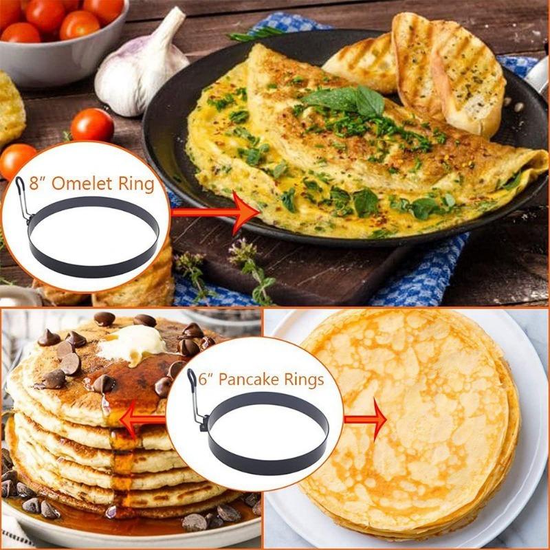 Non-stick rund äggringform med handtag för stekning och matlagning Perfekta frukostägg, pannkakor och mer Köksredskap