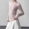 2025 Winter Women's Slim Fit Plus Velvet Long Sleeve Round Neck T-shirt