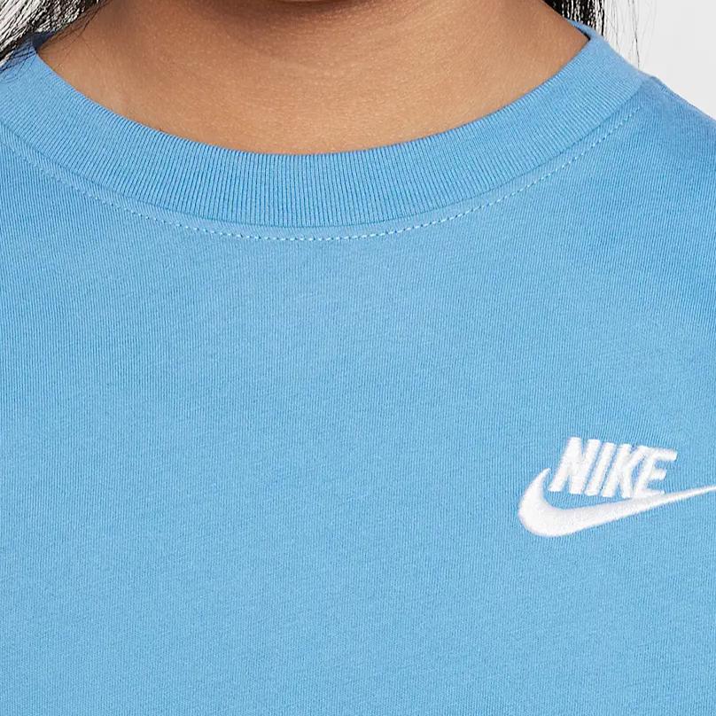 Nike Kids Pullover Round Neck Short Sleeve T-Shirt Kids Tops Blue FZ5177-415